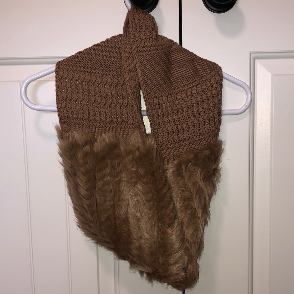 CAbi Duchess Knit Faux Fur Infinity Scarf - O/S new